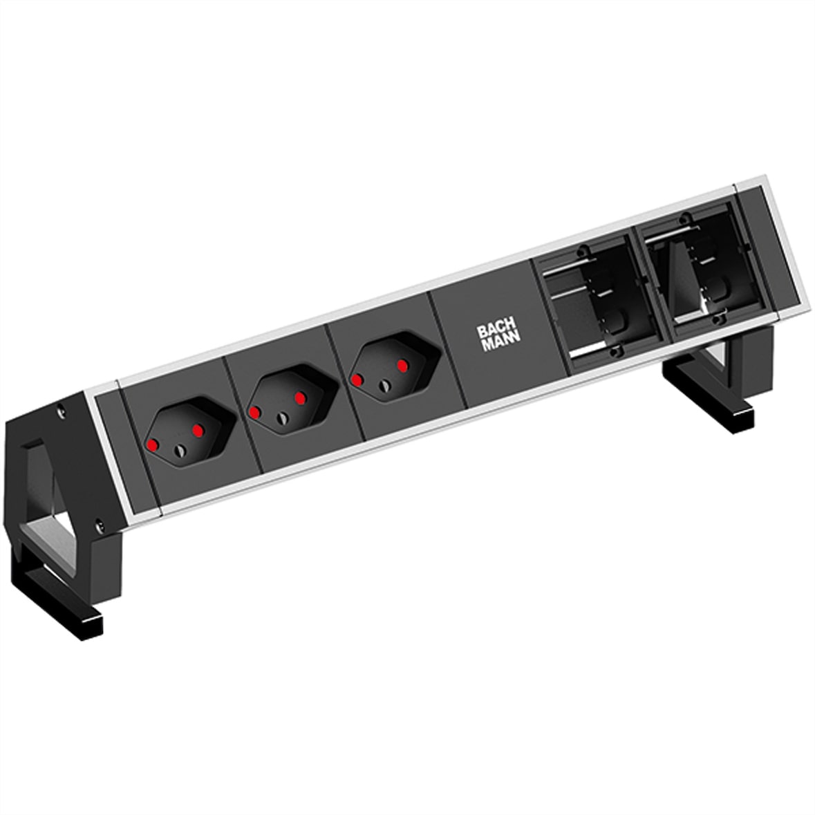 BACHMANN DESK2 3xCH T13 90° 2xCM, Strom 0,2m GST18 Inox lackiert Schweiz