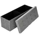 thumbnail of tectake Tabouret avec rangement pliable en polyester 110 x 38 x 38 cm - gris clair - 402239