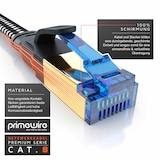 thumbnail of Primewire Flachbandpatchkabel CAT 8 mit Baumwollummantelung - Gigabit Ethernet LAN Kabel - 40 Gbit/s - S/FTP PIMF Schirmung - Netzwerkkabel - 0,25m