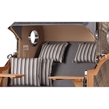 thumbnail of Strandkorb - bene living - Ammersee Grande XL Teak Bullauge - PE grau - Modell 544 - 2,5-Sitzer inkl. Liftersystem