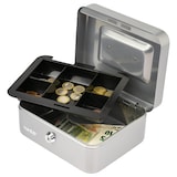 thumbnail of HMF Geldkassette abschließbar, Kasse mit Münzeinsatz, 5 Münzfächer, 20 x 16 x 9 cm, Silber