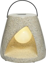 thumbnail of LED Solar Laterne 19,5cm beige Kugellampe im Stein Solarleuchte Gartenleuchte