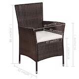 thumbnail of vidaXL 3-tlg. Bistro-Set Poly Rattan Braun