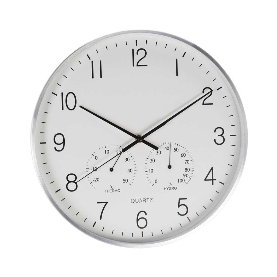 WellHome - Relógio de parede de design moderno com termômetro e higrômetro Ø38cm