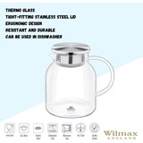 thumbnail of Wilmax Borosilikat Glas Krug mit Edelstahl-Deckel, 2500ml