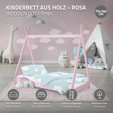 thumbnail of ML-Design Kinderbett Tipi 70x140 cm Rosa mit Matratze & Lattenrost, Indianer Bett aus Kiefernholz, Hausbett für Mädchen & Jungen, Bodenbett Kinderhaus