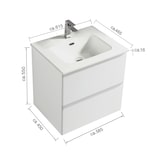 thumbnail of Alpenberger Waschbecken mit Unterschrank | Vormontiert Badschrank SoftClose Tür | Keramik Waschtisch Badmöbel Set Gäste-WC | inkl Schubladen Organizer
