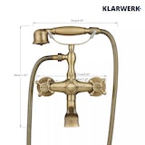 thumbnail of Ajax | Vintage badkraan in messing douche | Douchearmatuur retro look antieke complete set inclusief handdouche mengkraan badthermostaat