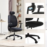 thumbnail of Sedia da ufficio / Sedia girevole RI-COVER rete / tessuto nero hjh OFFICE