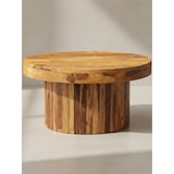 thumbnail of Massivholz Couchtisch, Sheesham, Braun Lackiert, robuster Sockelfuß. 60x60x30 cm | Kadima Design