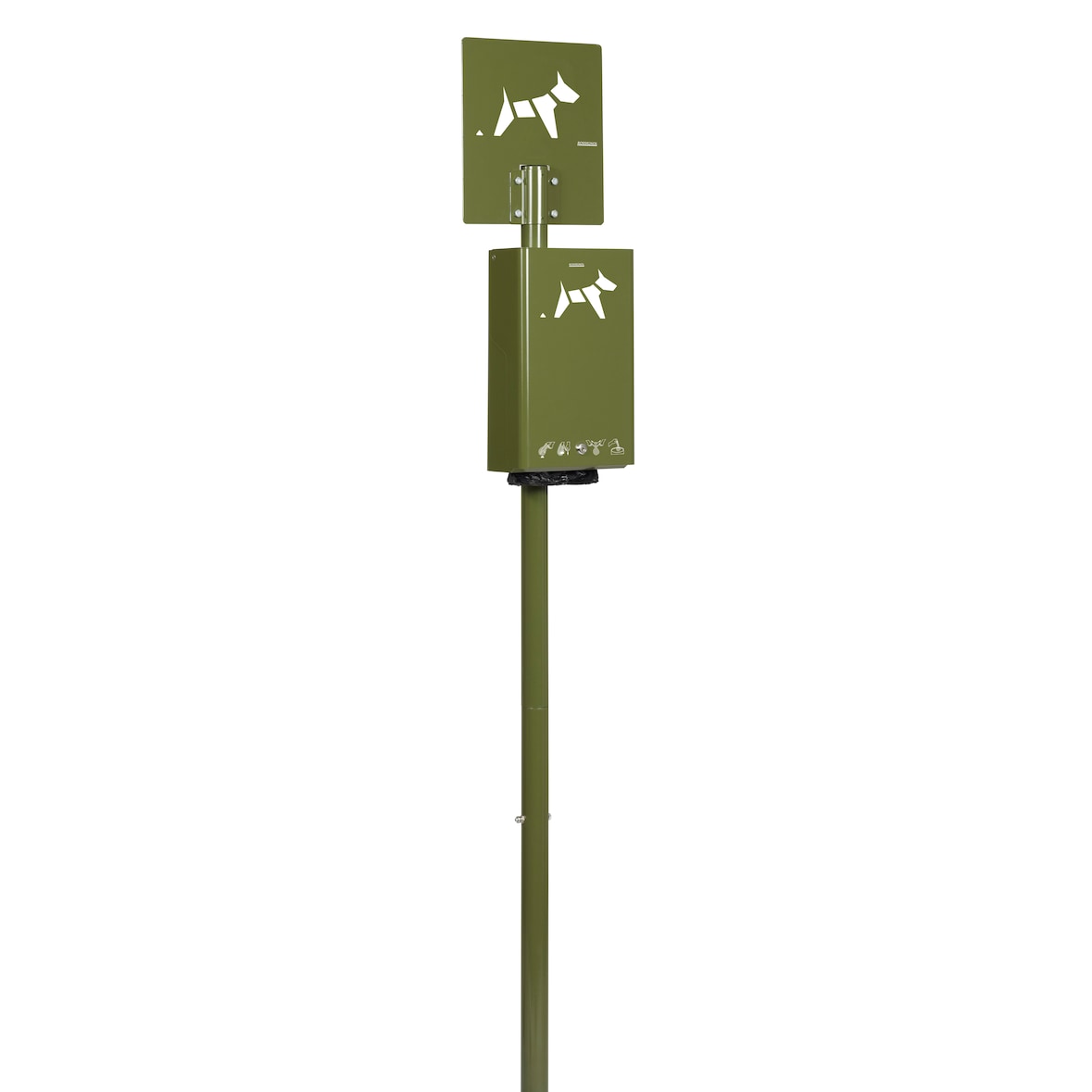 ROSSIGNOL Borne de propreté canine à enfouir liasses 500 sacs HYGECA vert olive