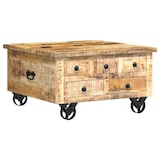 thumbnail of Table basse Bois de manguier brut 70 x 70 x 40 cm Modèle Atlas Focus Plus
