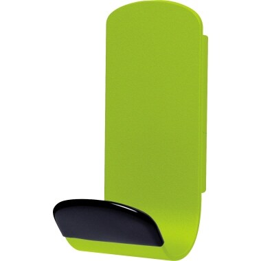 Patère Steely magnétique, 1 tête, en acier et PVC, coloris vert anis