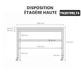 thumbnail of Table de travail en inox 2000 x 700 mm sur roulettes / GOLDINOX