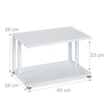 thumbnail of Relaxdays Druckerständer, 2 Ablagen, Schreibtischaufsatz für Drucker, HBT 28x45x28 cm, Druckertisch, Druckerhalter, weiß