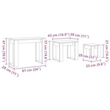 thumbnail of Tables gigognes 3 pcs vieux bois bois d'ingénierie Modèle Apex Atelier