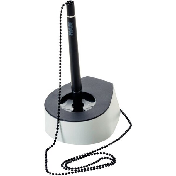 Stylo bille sur socle SALSA, coloris gris clair/noir