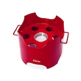 thumbnail of Churrasqueira a etanol 0,5L em aço vermelho e chapa redonda de ferro