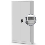 thumbnail of Metallschrank abschließbar KODLI - Geheimfach, 4 Ebenen | Aktenschrank Büroschrank Stahl Mehrzweckschrank Werkstatt Werkzeugschrank, 185x90x45cm Grau