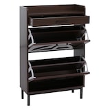 thumbnail of Sapateira HWC-P45, sapateira, 2 compartimentos basculantes gaveta prateleira MDF 95x60x24cm ~ aspeto nogueira