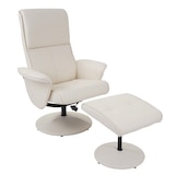 thumbnail of Sillón reclinable Helsinki, sillón reclinable TV con taburete ~ polipiel, crema