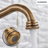 thumbnail of JULIAN | Torneira de cozinha vintage premium de latão escovado | misturadora retro de aço inoxidável para cozinha Gastro | 2 portas giratórias em 360°