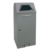 thumbnail of PROREGAL Abfallbehälter, verzinktem Stahleinsatz & Fußhebel, 120L, HxBxT 110x45x45cm, Brandschutzklasse A1, Dunkelgrau, Klappenaufkleber 4 Farben