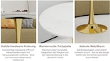 thumbnail of Couchtisch Rund Gold+Weiß 72x70x70 cm Kunstmarmor Tisch mit hoher Basis, minimalistisches Mid Century Design, vielseitig als Sofa und Beistelltisch