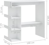 thumbnail of vidaXL Bartisch mit Regal Weiß 100x50x101,5 cm Holzwerkstoff