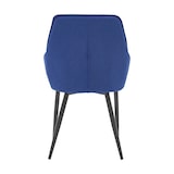 thumbnail of Möbilia Armlehnstuhl | Bezug Leinen | Gestell Metall | gesteppter Rücken | B 55 x T 46 x H 86 cm | blau-schwarz | 10020018 | Serie STUHL