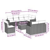 thumbnail of vidaXL 9-tlg. Garten-Sofagarnitur mit Kissen Schwarz Poly Rattan