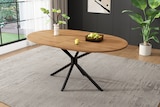 thumbnail of Esstisch oval 120x80x76  Natur MDF Tischplatte mit Metall Kreuzbeinen stabil und pflegeleicht für 4 bis 6 Personen modernes Design