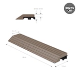 thumbnail of ML-Design – WPC Abschlussleiste – gerade 30x2x7,5 cm Dunkelbraun | Holzoptik, geriffelt, für Terrassenfliesen