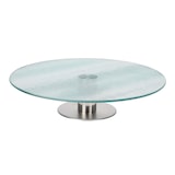 thumbnail of Drehbare Kuchenplatte Tortenständer Servierplatte Ø30xH7cm Glas