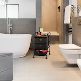 thumbnail of Relaxdays Badrollwagen, 3 Schubladen, Metall & Kunststoff, Rollcontainer Bad, Kosmetik, HxBxT: 60 x 33 x 39 cm, schwarz