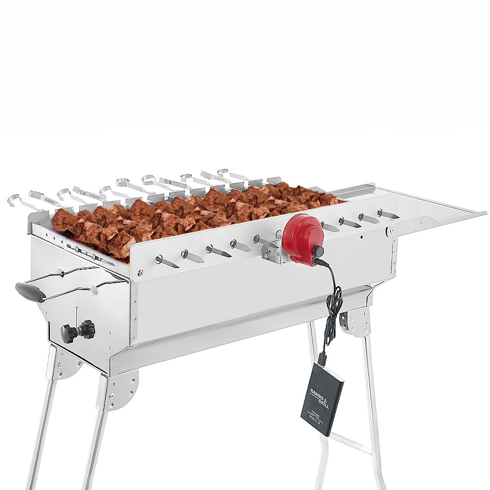SMAK Rambo Mangal Grill Set aus Edelstahl mit Motor und Grillaufsatz