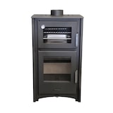 thumbnail of MF - Salamandra a Lenha com Forno Aroa de 12 kW em Aço com Câmara de Vermiculite e Forno Refratário – Inclui Bandeja e Grelha