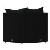 thumbnail of vidaXL Tuinhoekbanken met kussens 2 st poly rattan zwart