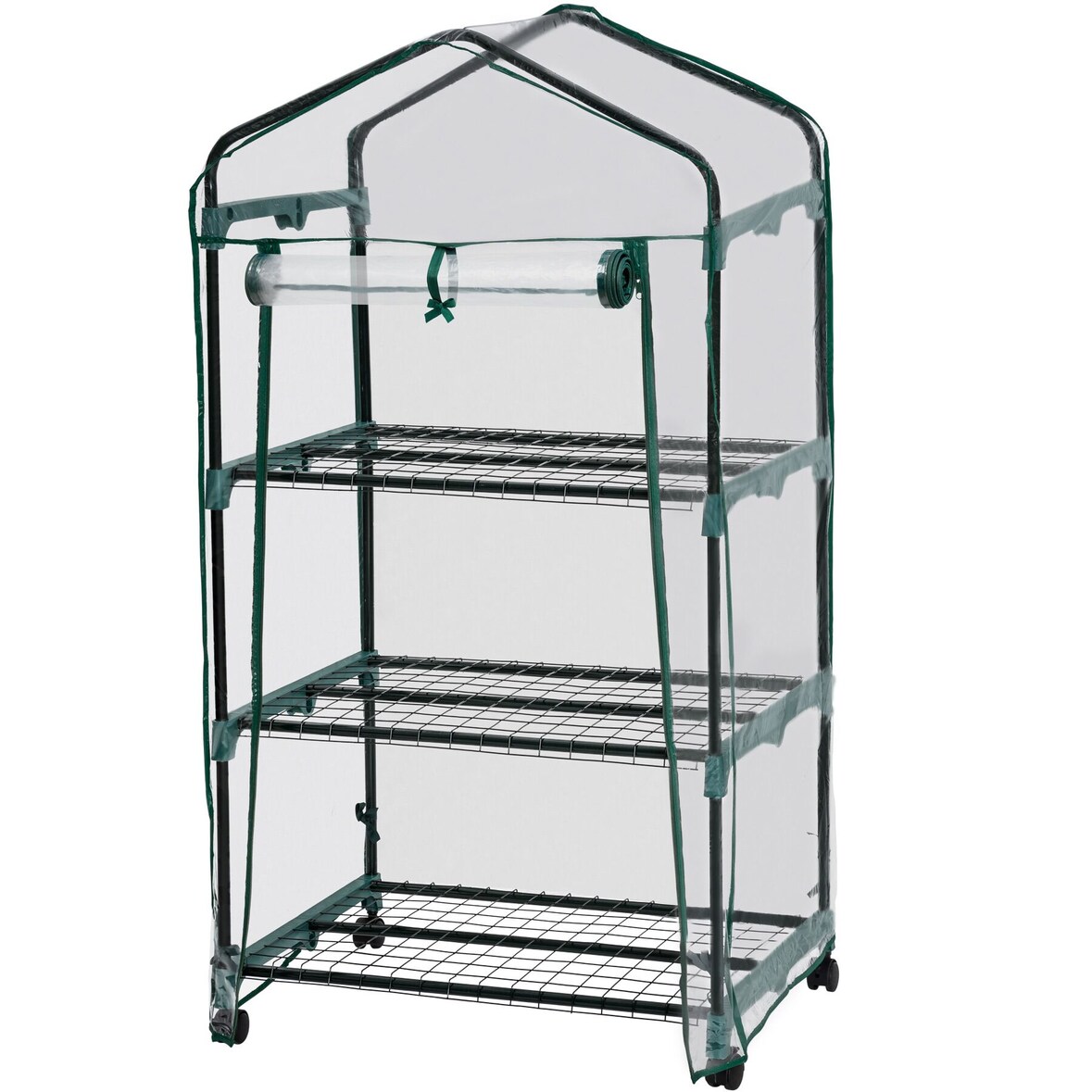 tectake Invernadero con 3 estantes 69 x 49 x 125 cm 69 x 49 x 133 cm Transparente