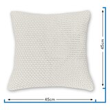 thumbnail of Kissenbezug Strick 45x45 weiß mit Federkissen Füllung - Reißverschluss OEKO-TEX Dekokissen Sofakissen weiche Kissenhülle mit Strickmuster