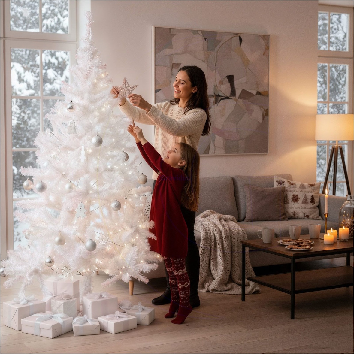 Weißer Weihnachtsbaum 180 cm künstlicher Tannenbaum 600 Zweigen