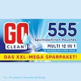 thumbnail of 10 kg ca. 555 Sück GO clean! 12-in-1 Spülmaschinentabs - Pouches 18g in wasserlöslicher Folie. Starke Reinigungskraft gegen Schmutz und Fett.