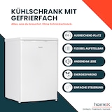 thumbnail of homeX Kühlschrank mit Gefrierfach klein, Mini Kühl-Gefrierkombination - 109 Liter, freistehend, weiß, CS1091E-W