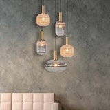 thumbnail of Lámpara Colgante Colección Bareim 5 Luces Ámbar/Fumé Ø 70cm