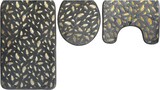 thumbnail of 3 teiliges Badematten-Set mit Federmotiv Rutschfest und Grau