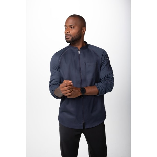 Chef Works® Kochjacke NEPAL Flex Serie nachhaltig, Reissverschluss, Cool Vent™, Graublau, Größe S