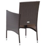 thumbnail of vidaXL Garten Essstühle 2 Stk., Essstuhl mit Kissen, Gartenstuhl mit Stahlgestell, Gartensessel Stuhl Sessel Stuhlset, Braun Poly Rattan