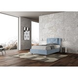 thumbnail of Cama con somier acolchada 120x190 microfibra azul claro Appia