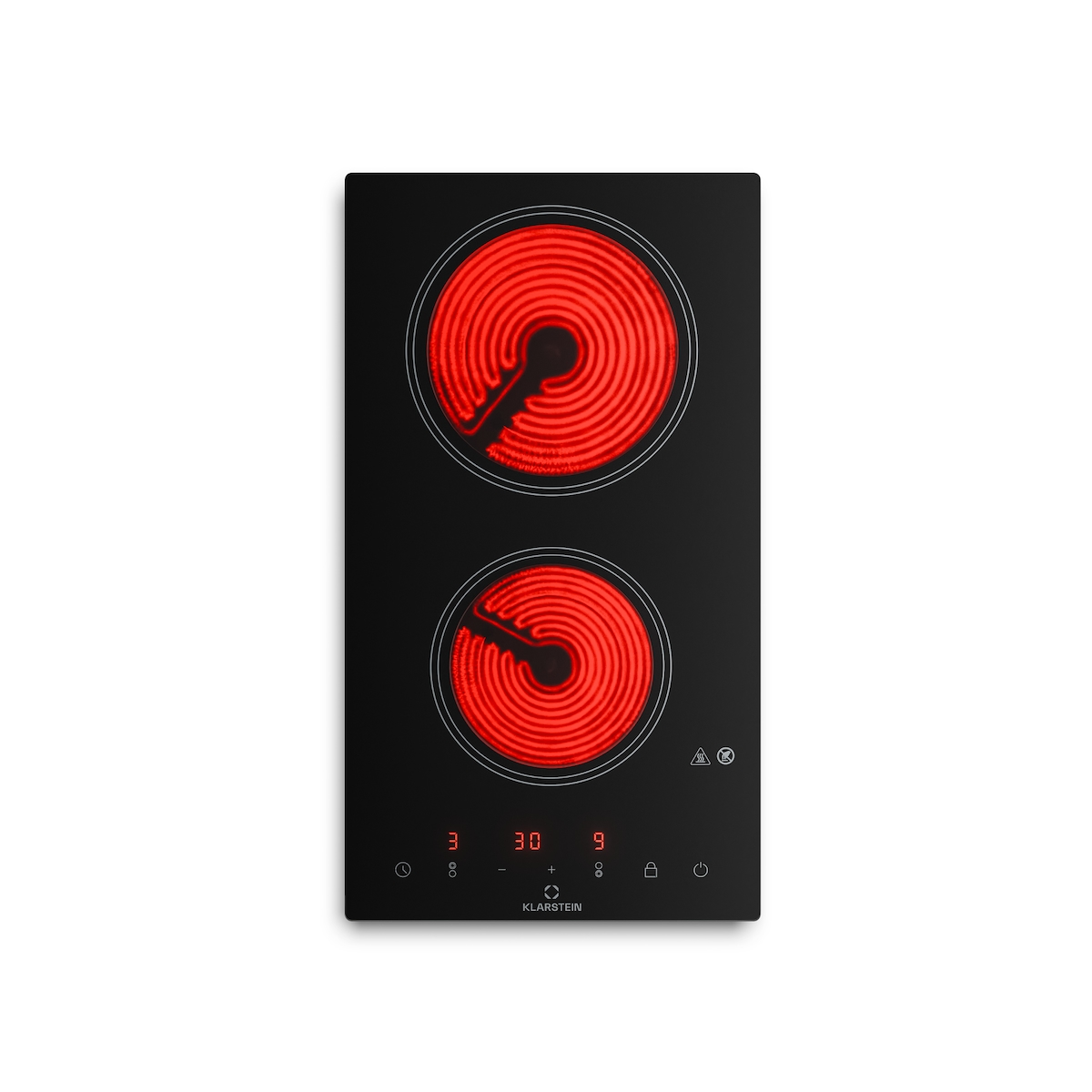 Klarstein VariCook Domino Glaskeramikkochfeld Halogen-Einbaukochfeld 3000W Schwarz