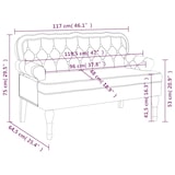 thumbnail of vidaXL Sitzbank mit Rückenlehne Dunkelgrün 119,5x64,5x75 cm Samt